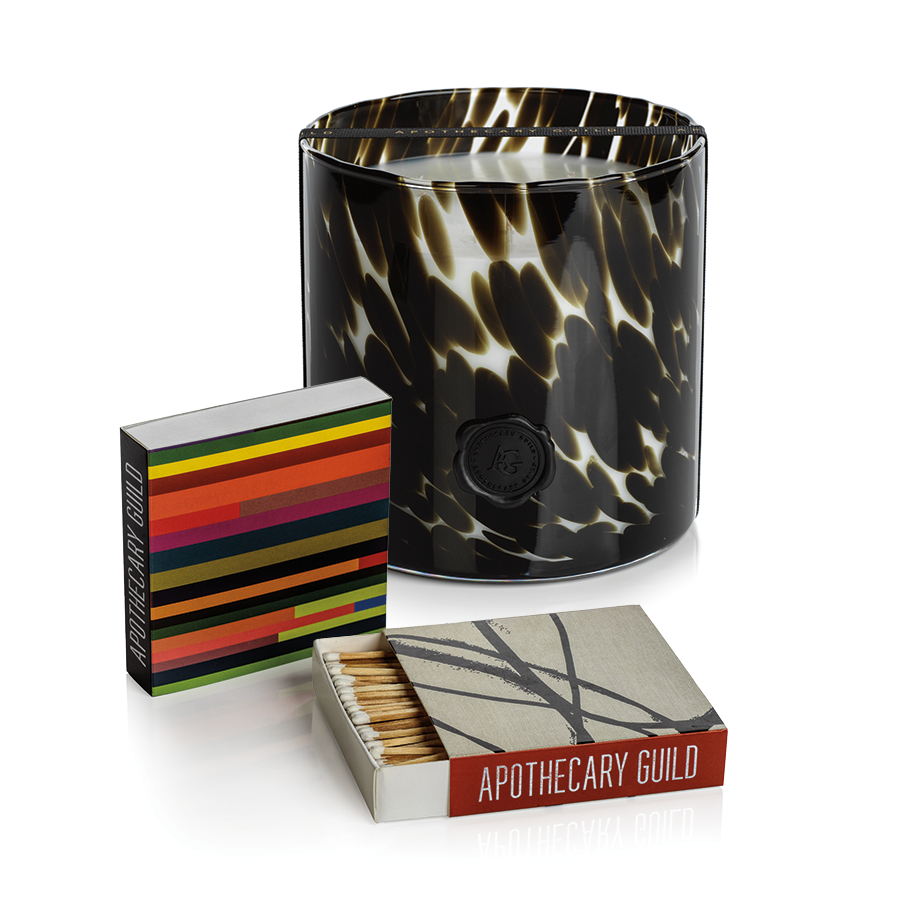 APOTHECARY GUILD OPAL GLASS CANDLE JAR GIFT SET: BLACK FIG VETIVER