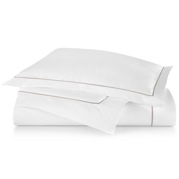 PEACOCK ALLEY BOUTIQUE EMBROIDERED PERCALE DUVET COVER  DRIFTWOOD