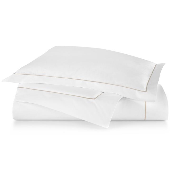 PEACOCK ALLEY BOUTIQUE EMBROIDERED PERCALE DUVET COVER  LINEN