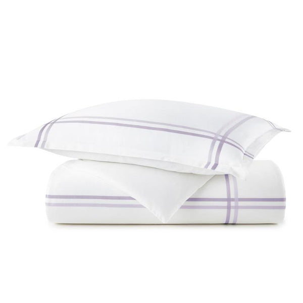 PEACOCK ALLEY DUO STRIPES SATEEN DUVET COVER  LILAC