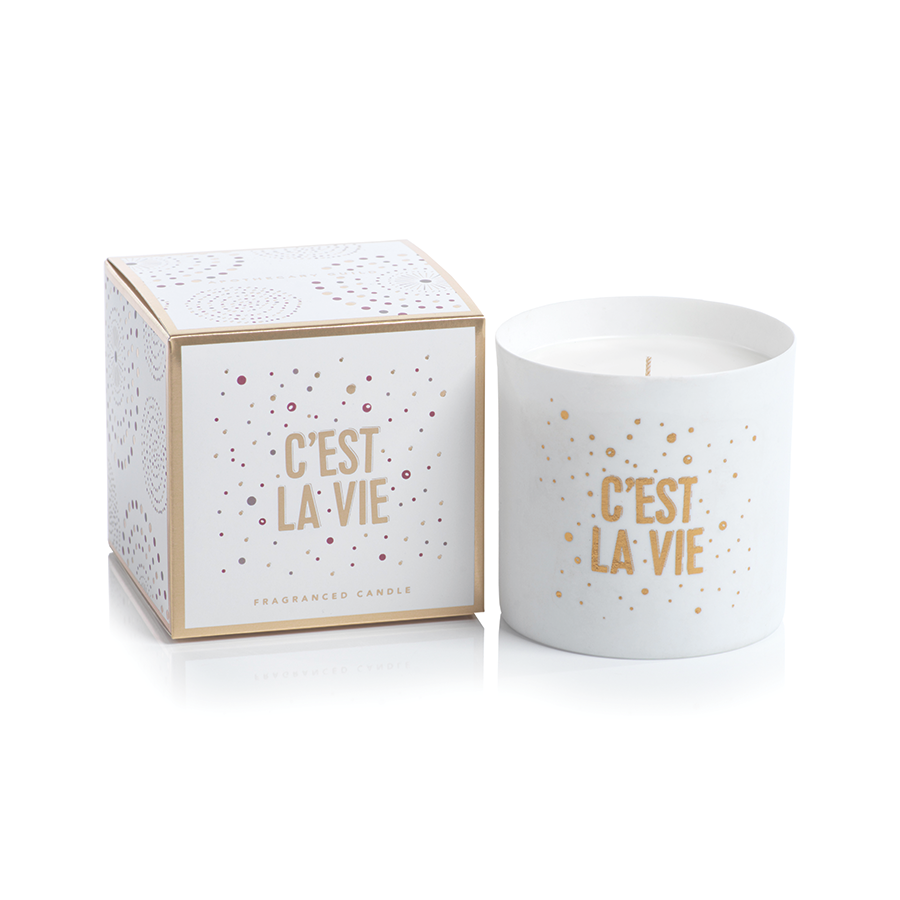 Apothecary Guild Porcelain Scented Candle JarAPOTHECARY GUILD PORCELAIN SCENTED CANDLE: C'EST LA VIE