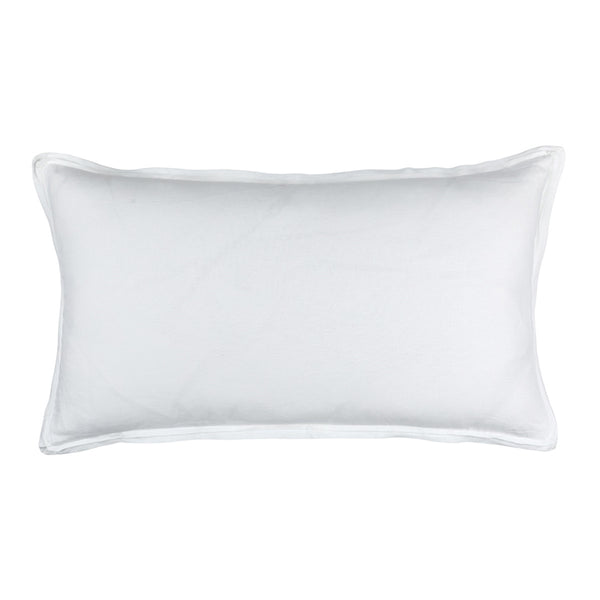 BLOOM KING DOUBLE FLANGE PILLOW WHITE LINEN 20X36 (INSERT INCLUDED)