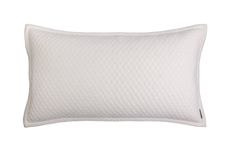 LAURIE 1" DIAMOND QUILTED KING PILLOW IVORY BASKETWEAVE 20X36