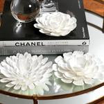 PORCELAIN FLOWER TABLE AND WALL DECOR  (SOLD INDIVIDUALLY)