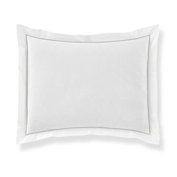 PEACOCK ALLEY BOUTIQUE EMBROIDERED PERCALE SHAM  DRIFTWOOD