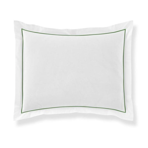 PEACOCK ALLEY BOUTIQUE EMBROIDERED PERCALE SHAM  GREEN