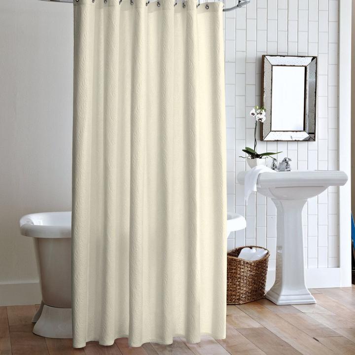 PEACOCK ALLEY MATELASSE SHOWER CURTAIN  IVORY