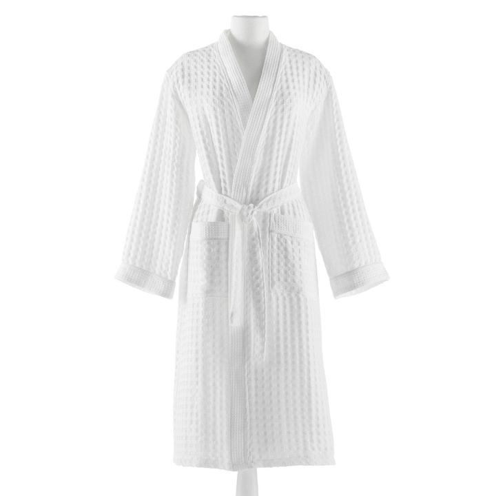 PEACOCK ALLEY WAFFLE ROBE  WHITE